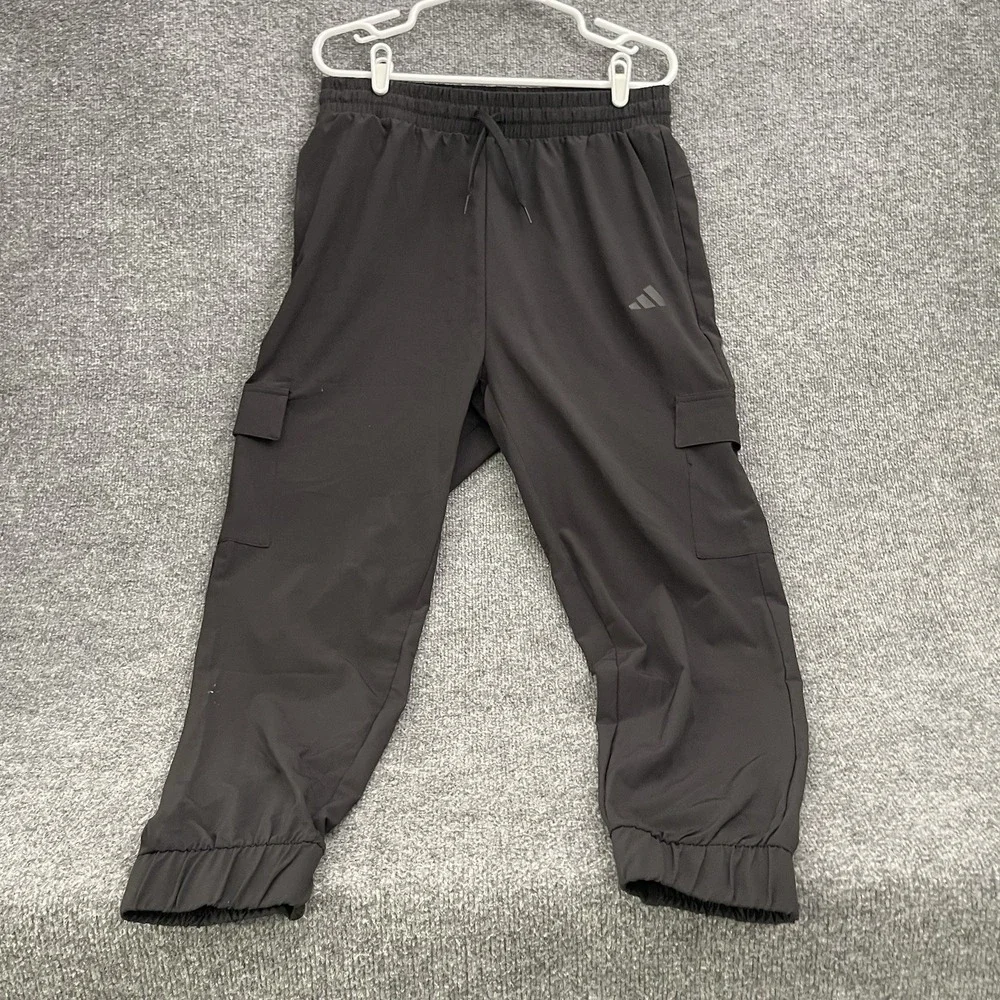 Adidas Essentials Woven Cargo Jogger Pants Mens Sz S Black JN2805